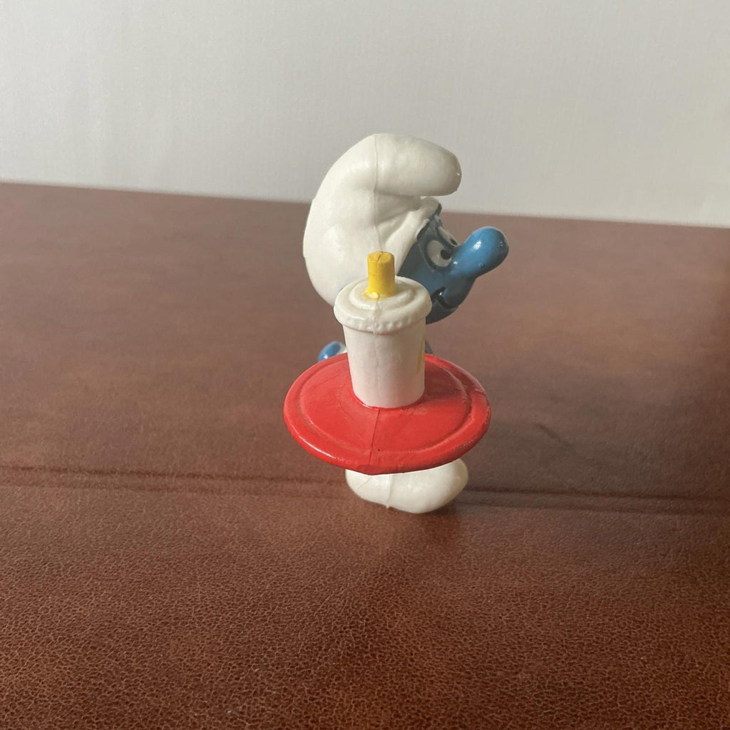 1996 McDonalds  Vintage Milkshake Waiter Smurf VGC Collectable SM028