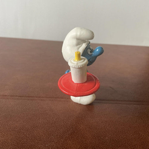 1996 McDonalds  Vintage Milkshake Waiter Smurf VGC Collectable SM028