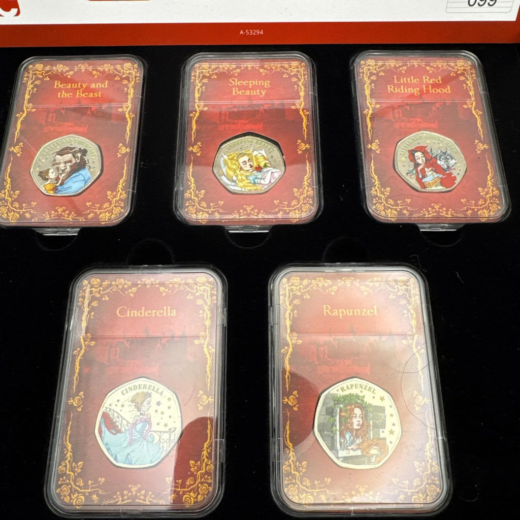 The Once Upon A Time Capsule Edition Set Coloured Coins With COA Commemorative
