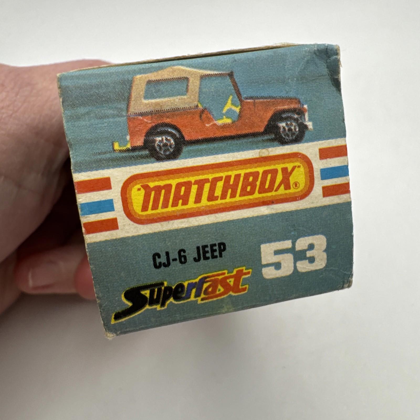 Matchbox Lesney Superfast 53 CJ-6 Jeep in original box 1977 Rare Die Cast