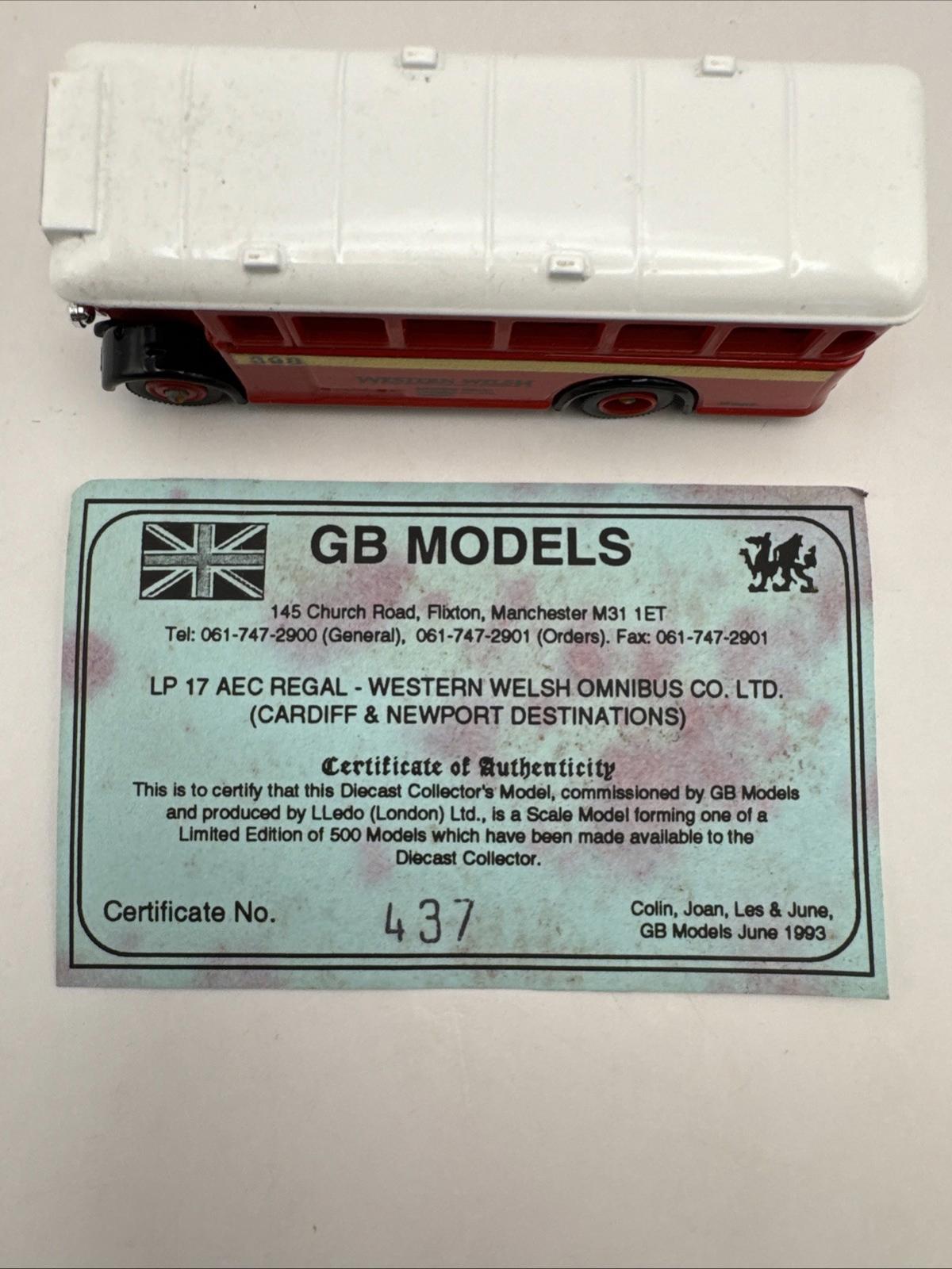 GB Models Western Welsh With Certificate Model Bus 1993 Lledo