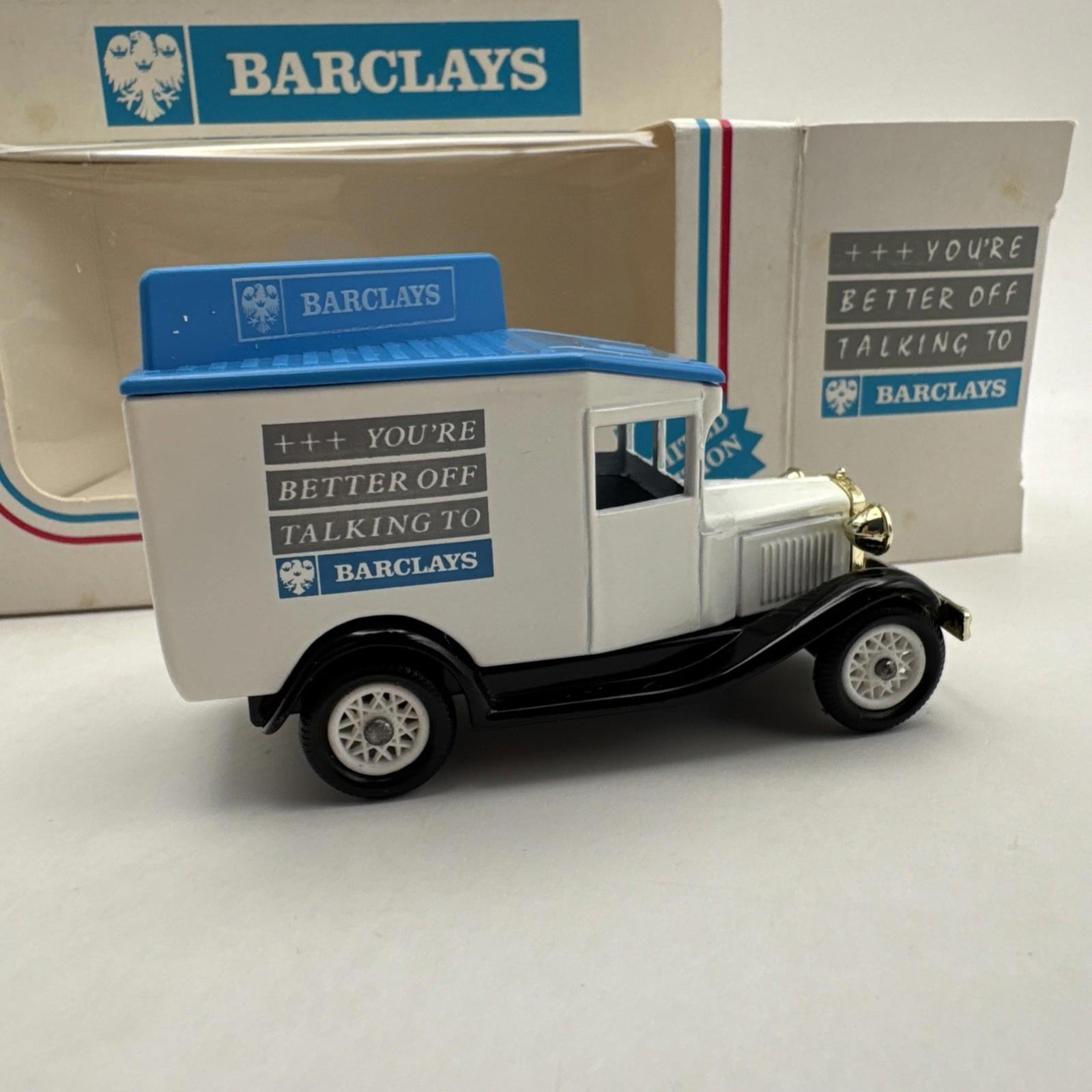 Vintage LLedo Barclays Parcel Van car model limited edition 1934 Dennis Parcels