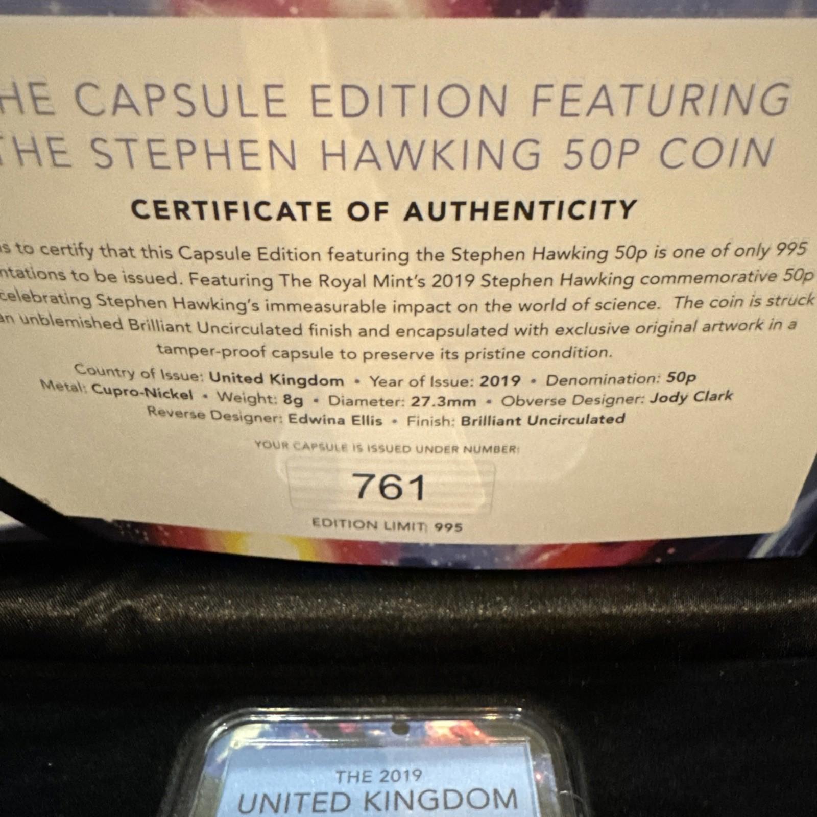 The Capsule Edition Featuring The Stephen Hawking 50p Coin BU
