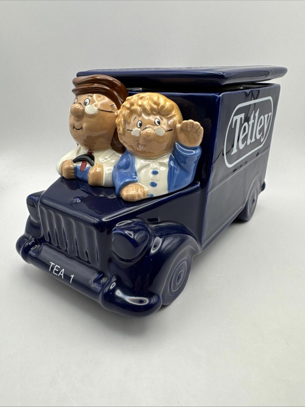 WADE Tetley Tea Folk Delivery Van Biscuit Barrel Cookie Jar Tea Caddy VGC