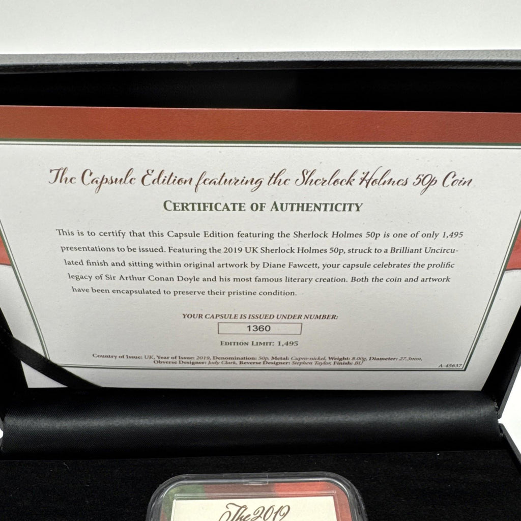 The Capsule Edition Featuring Sherlock Holmes 50p Coin With COA