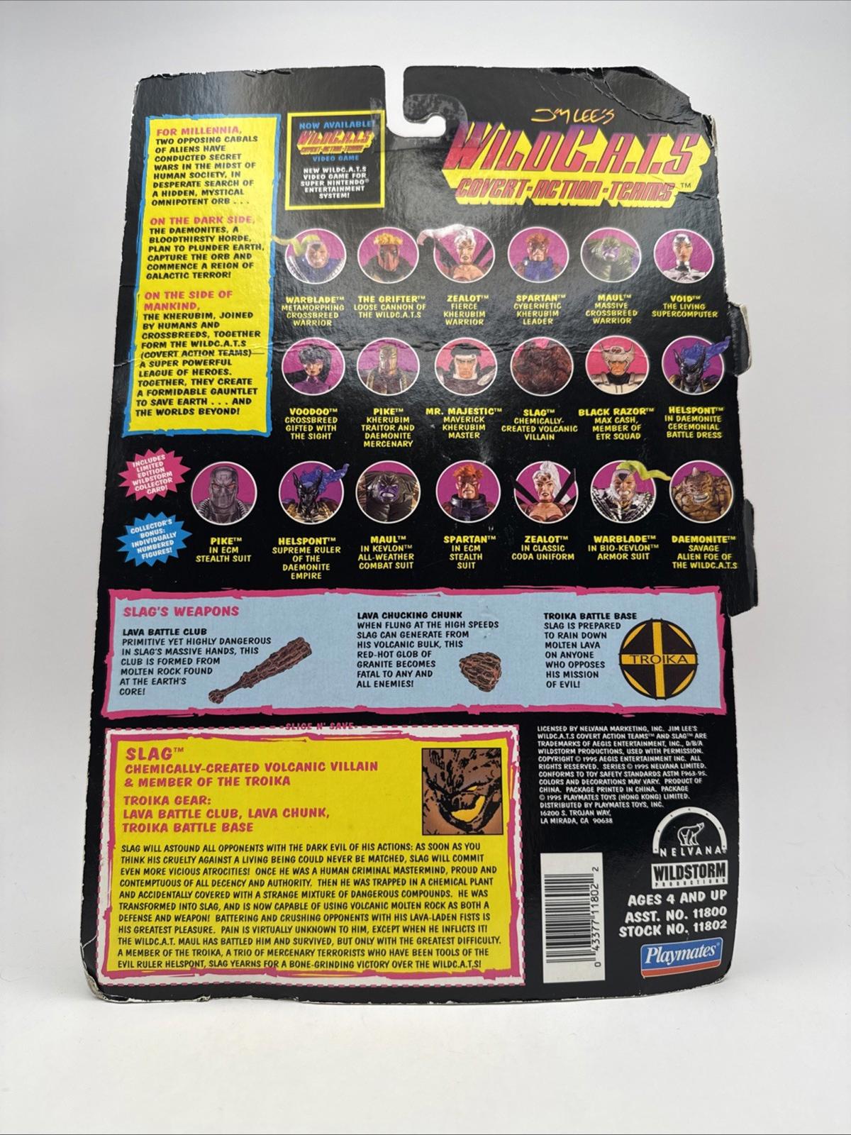 Vintage 1995 WildC.A.T.S Slag Action Figure w/ Collector Card Rare