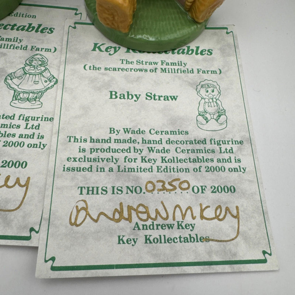 Wade Scarecrow Family Ma, Baby, Pa & Teen Straw of Millfield Farm Boxed COA Mint