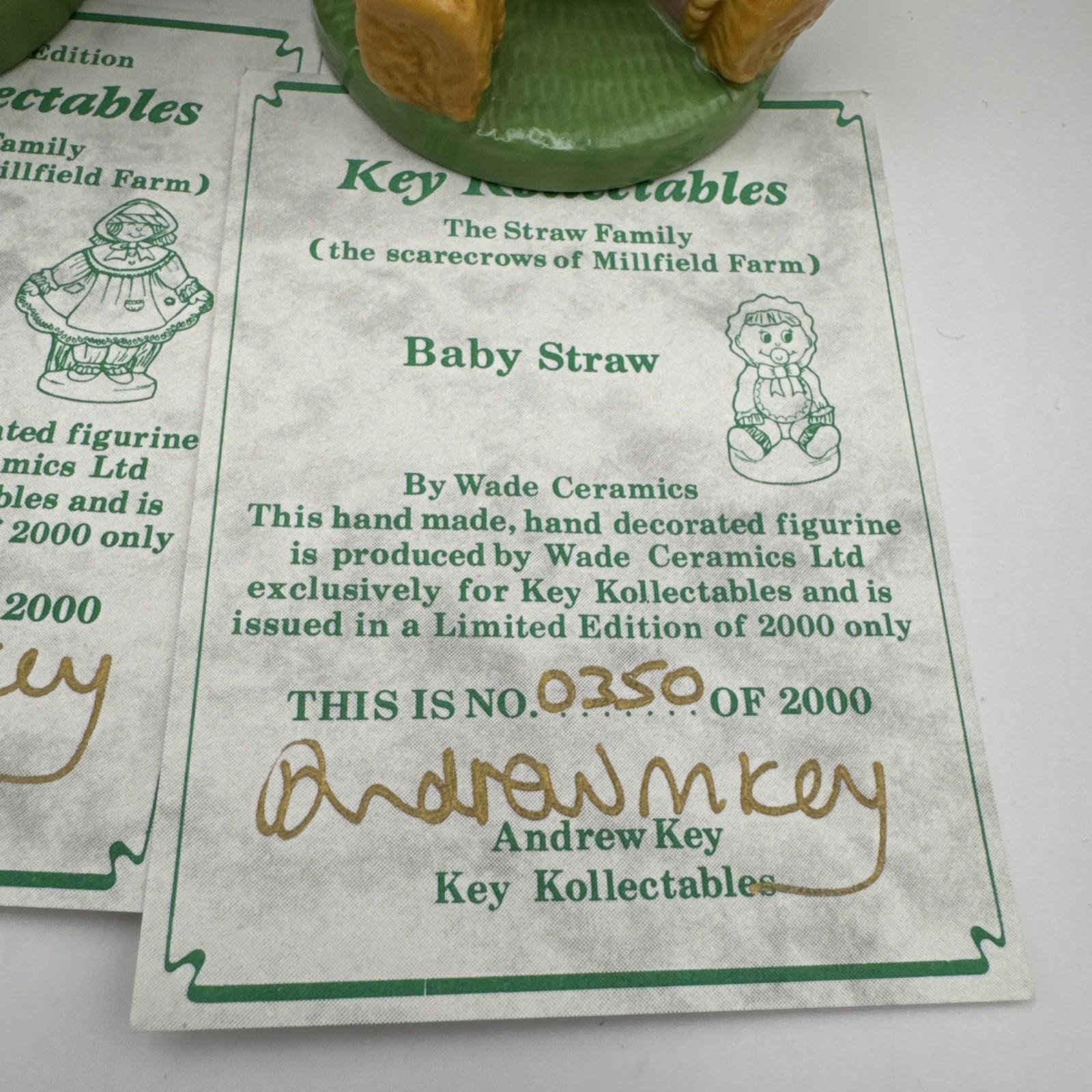 Wade Scarecrow Family Ma, Baby, Pa & Teen Straw of Millfield Farm Boxed COA Mint