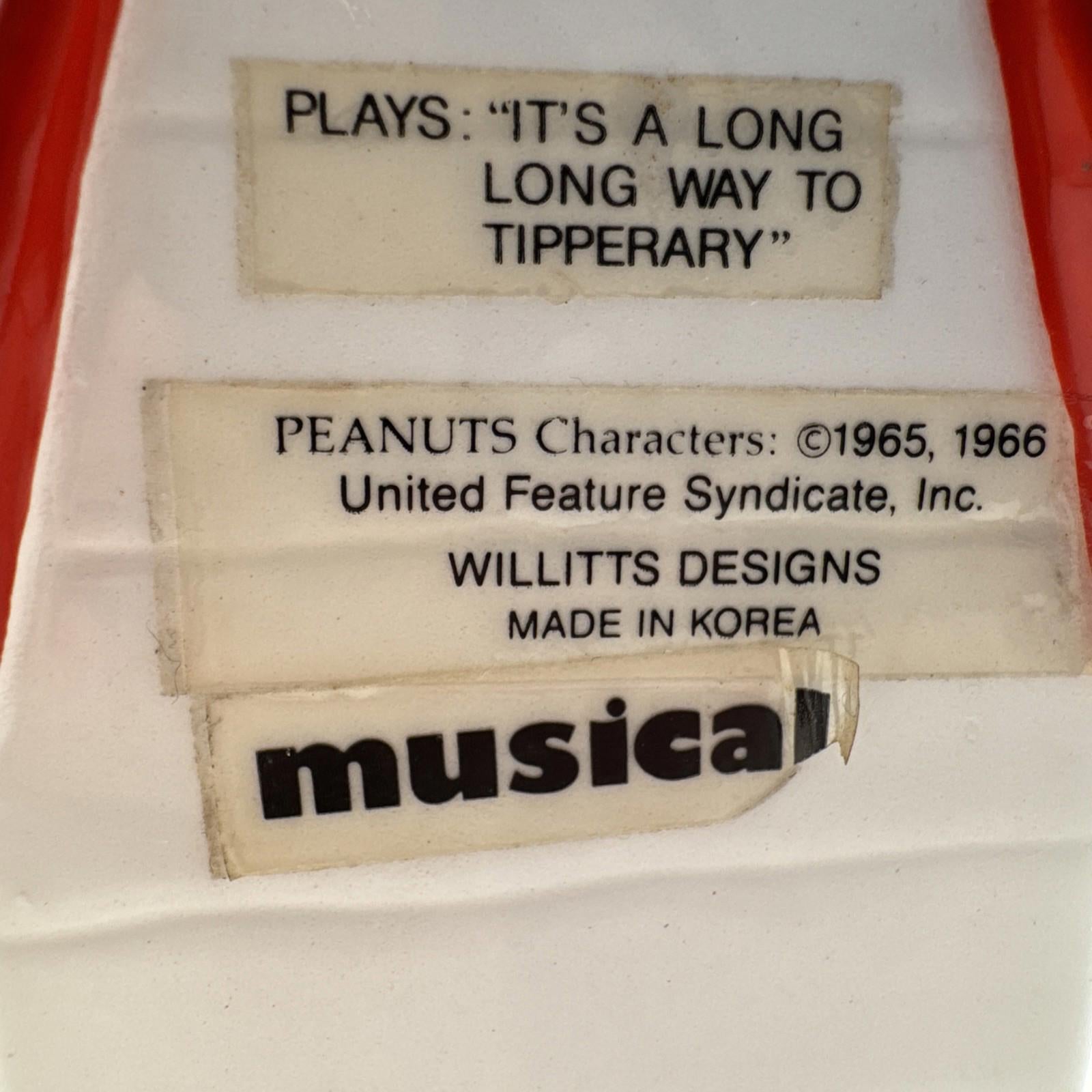 Peanuts Musical Figurine With Revolving Propeller Rare Vintage with box VGC