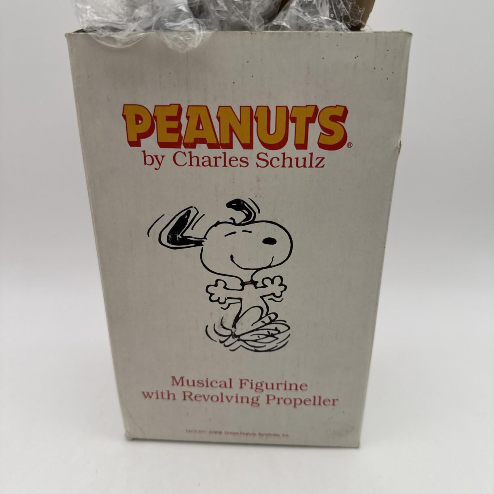 Peanuts Musical Figurine With Revolving Propeller Rare Vintage with box VGC