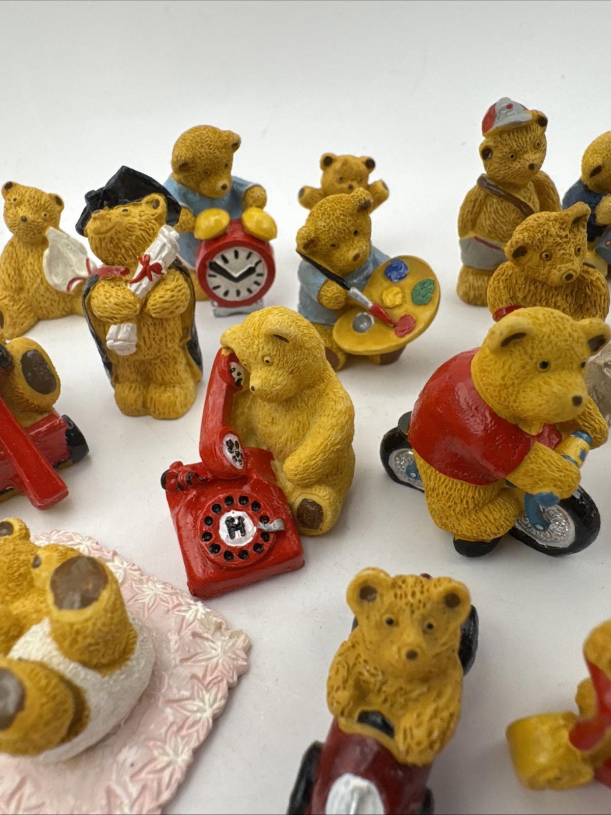 24 x Vintage R&R Hill 3cm Bears VGC Upcott Collection Hand Painted Box 2