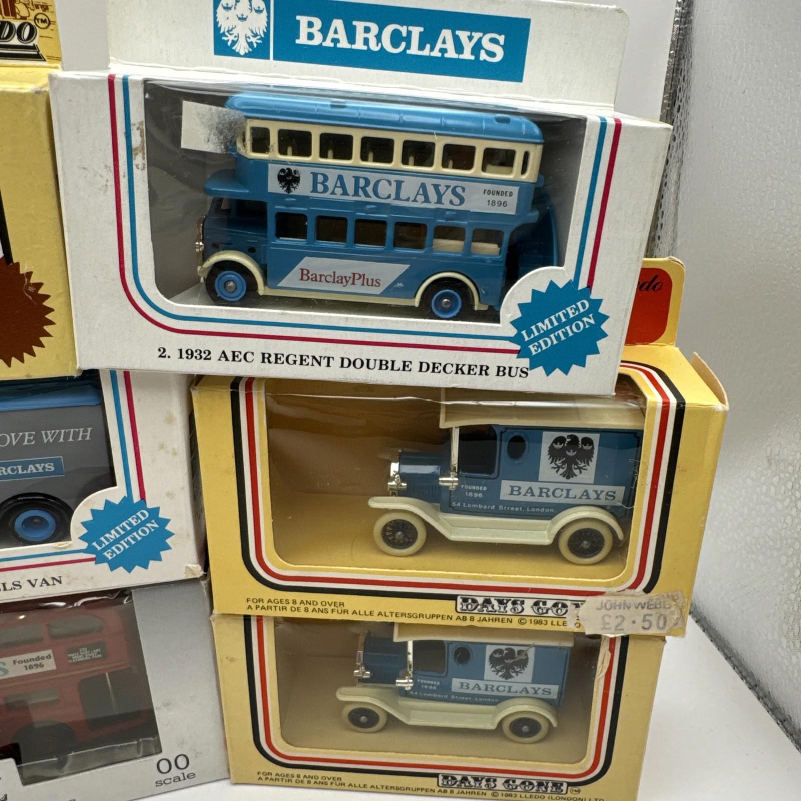 Lledo Barclays Promotional Limited Edition Vehicles x9 Boxed Good Condition