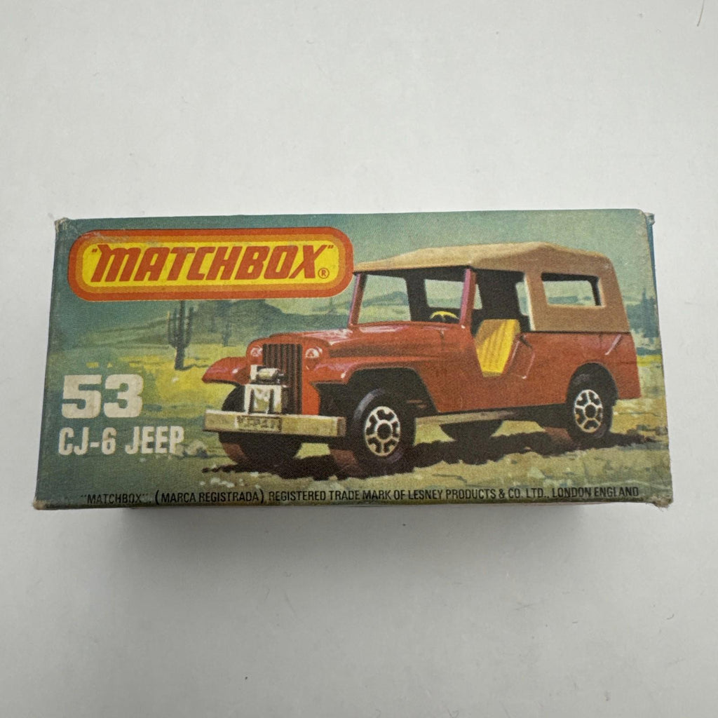 Matchbox Lesney Superfast 53 CJ-6 Jeep in original box 1977 Rare Die Cast