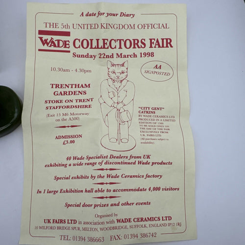 Boxed collectable Wade The City Gent Catkins character Limited Edition of 1500