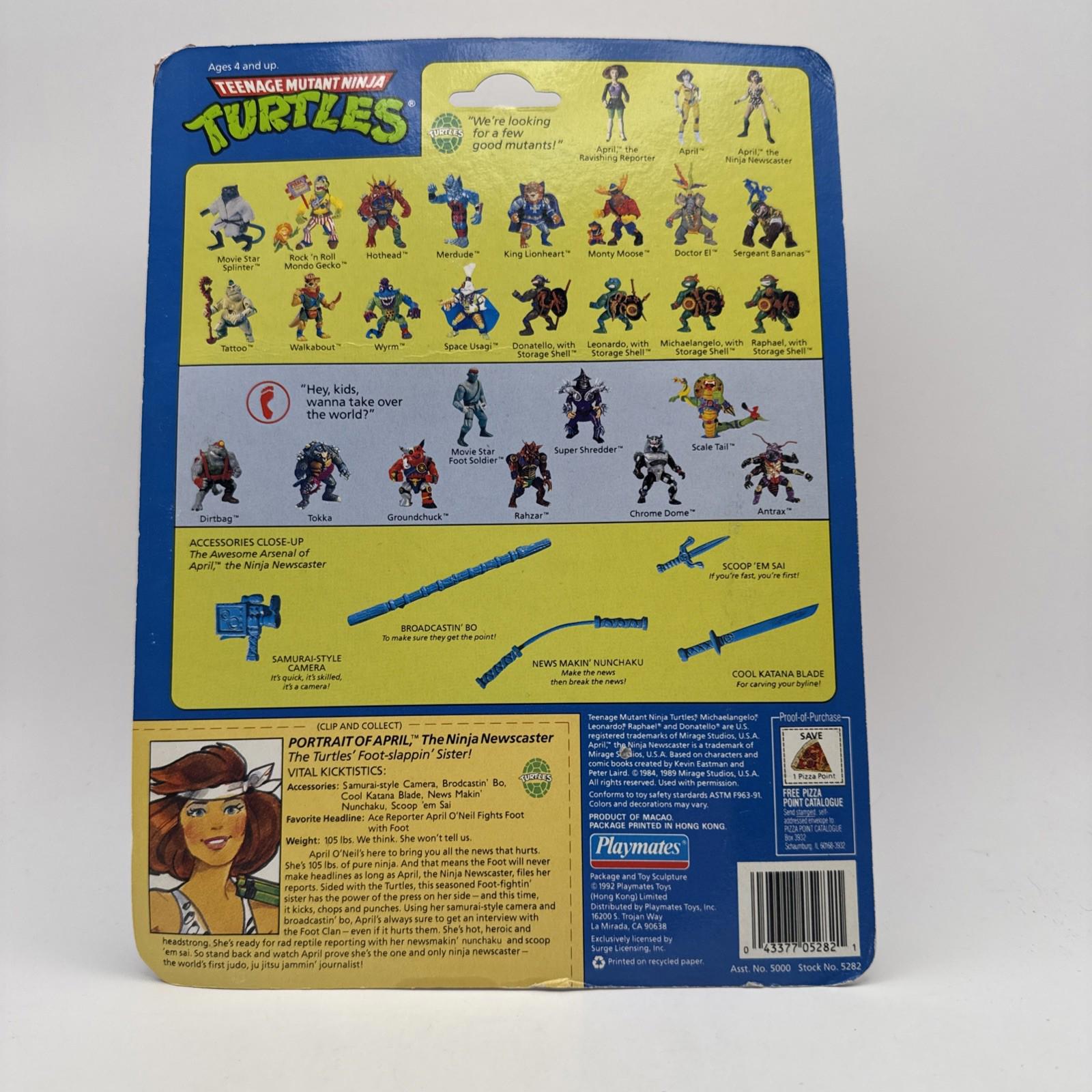 Figure 1992 blister Teenage Mutant Ninja Turtle TMNT April Newscaster Playmates