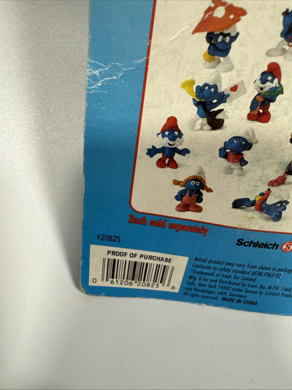 The Smurfs #20825 SMURF by Schleich Peyo in package by Irwin 1995