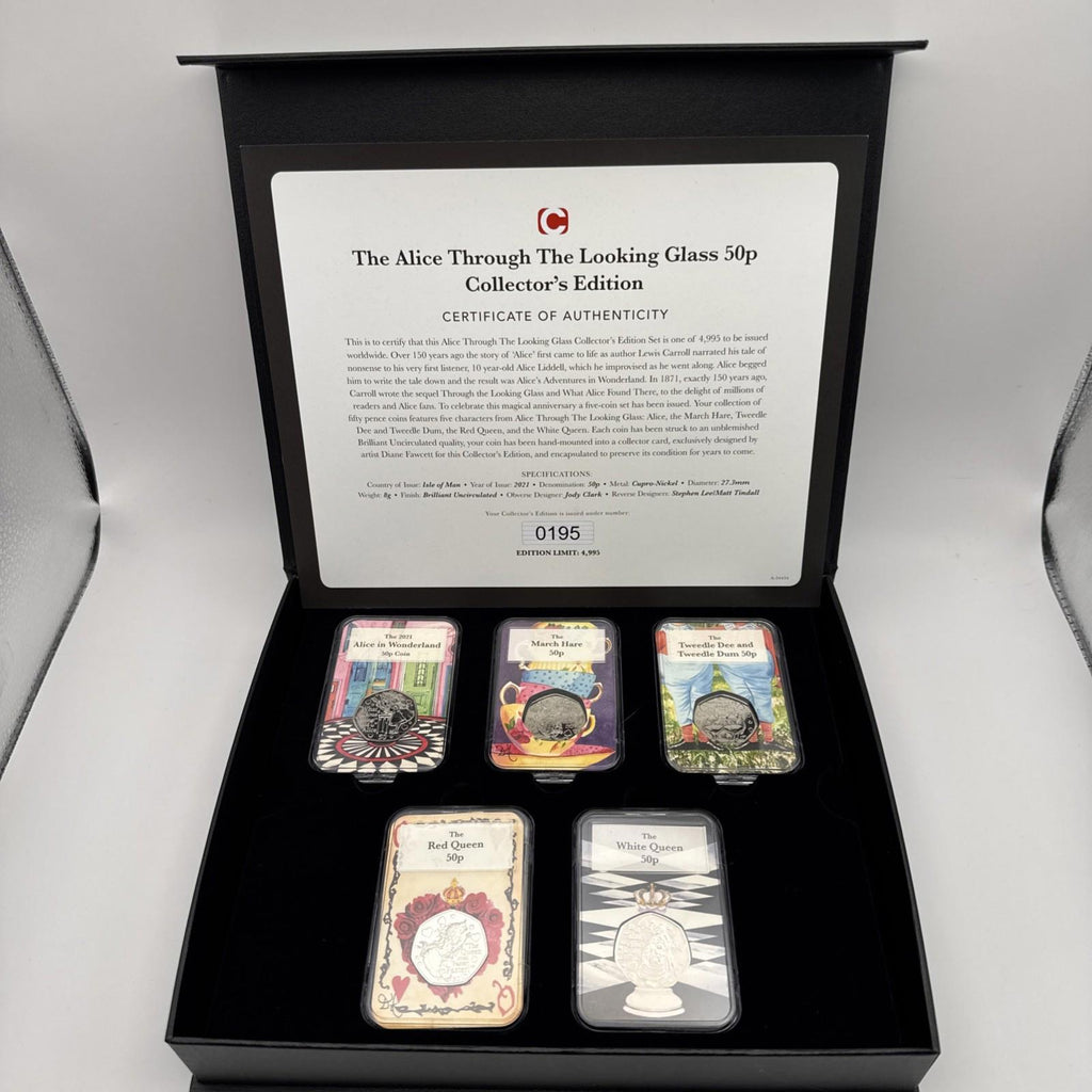 The Alice Through The Looking Glass 50p Collectors Edition Capsule Coins COA Box