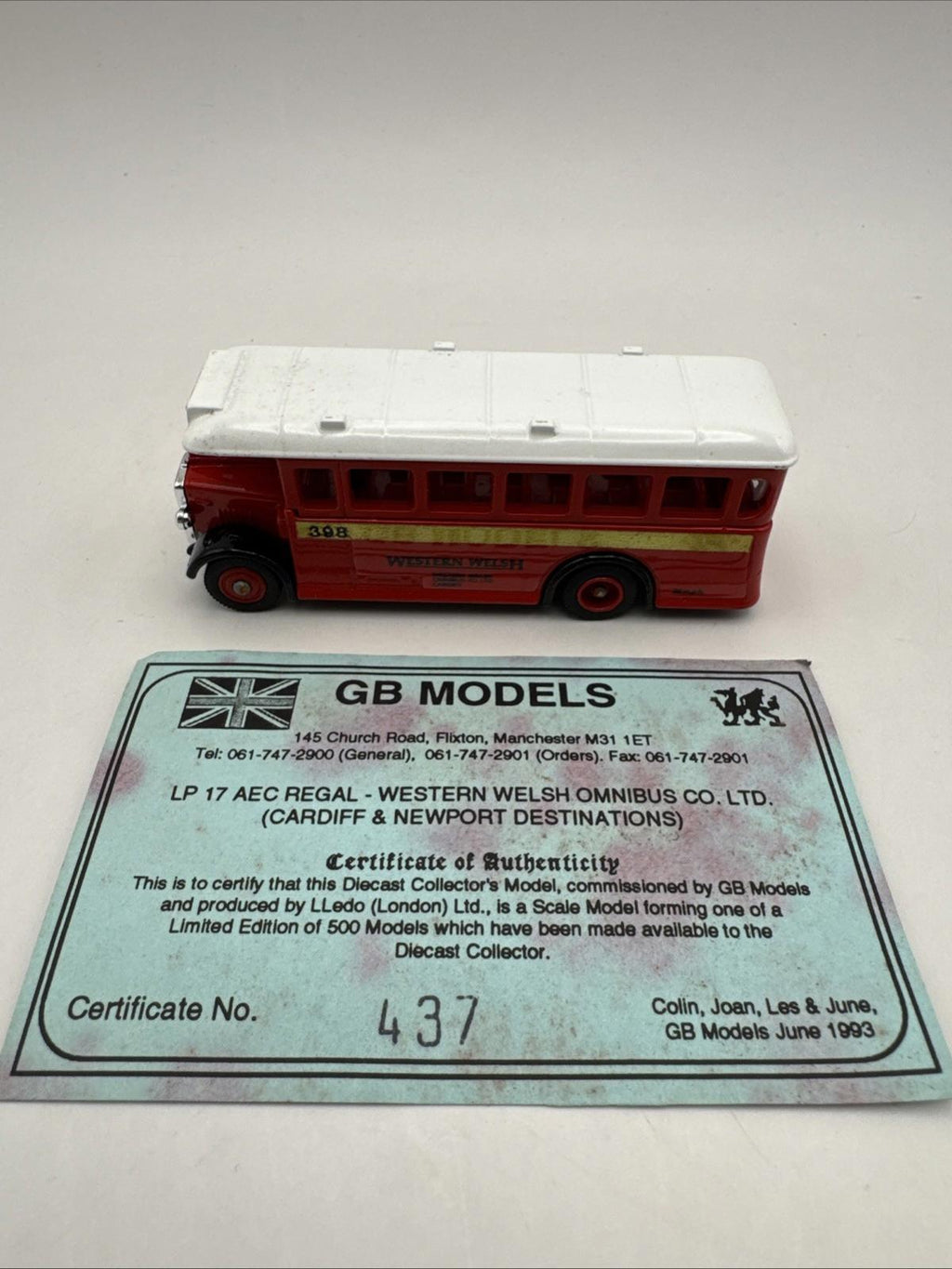 GB Models Western Welsh With Certificate Model Bus 1993 Lledo