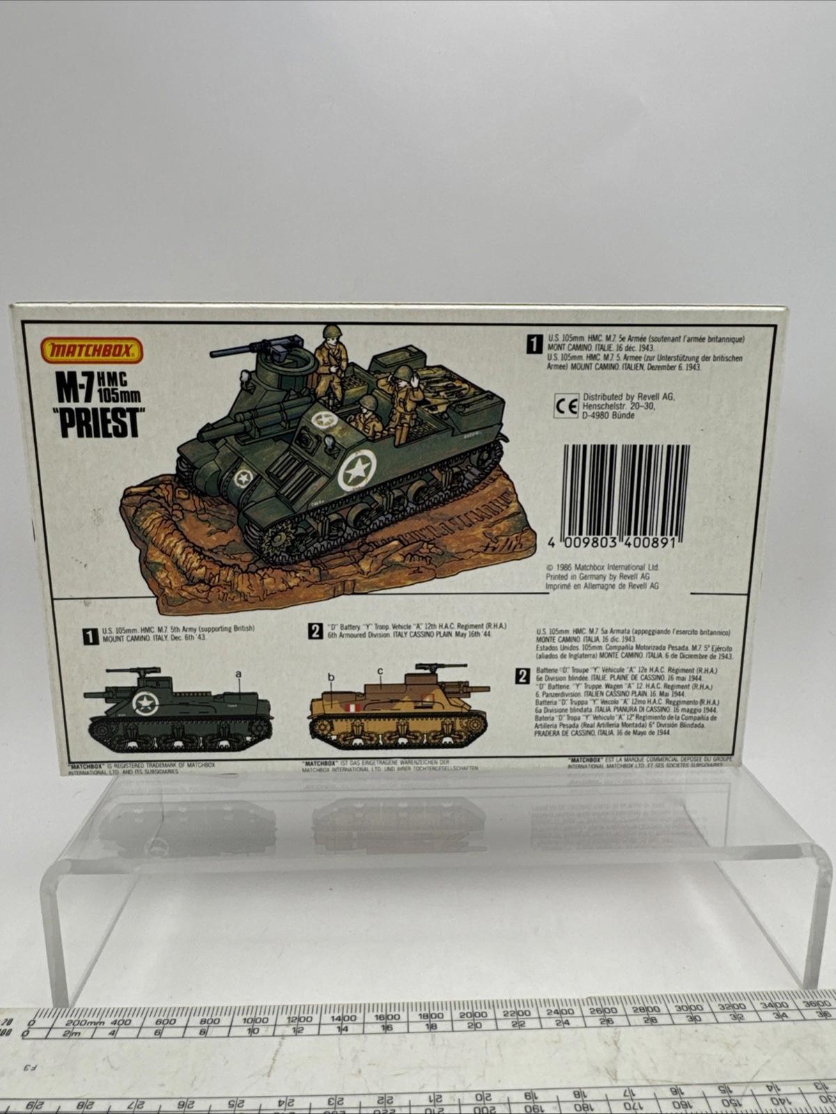 Matchbox M7 HMC 105mm Priest 1:76 Scale Model Kit 40089 Vintage 1974