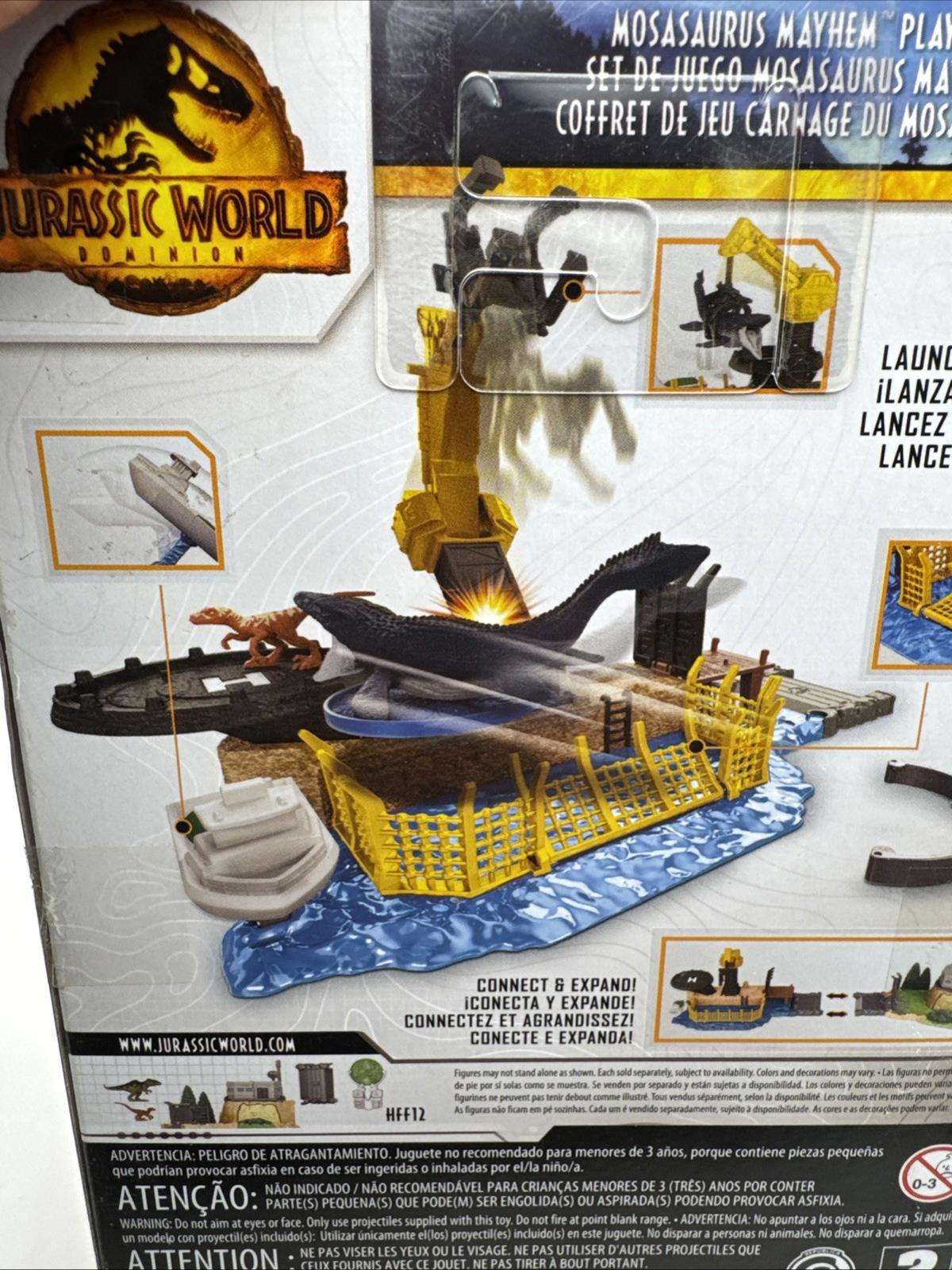 New Rare Mattel Jurassic World Dominion Minis Action Mosasaurus Mayhem Playset