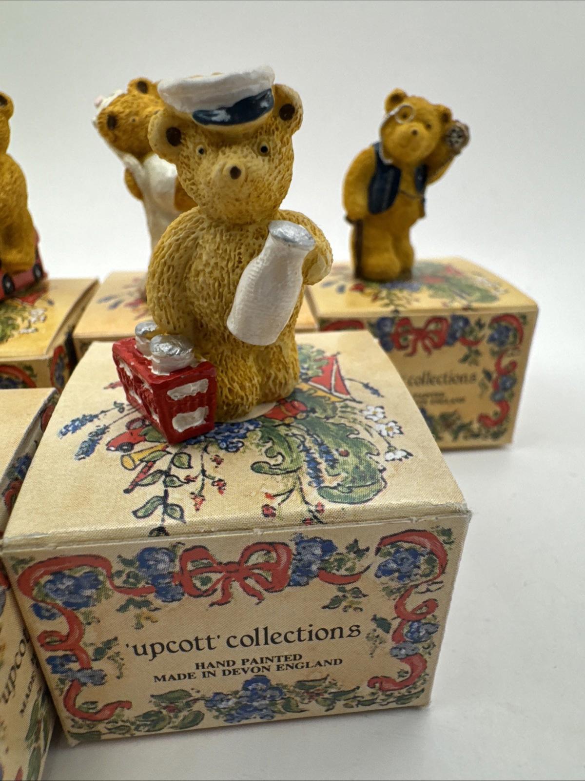 6 x Vintage R&R Hill Bears Upcott Collection Hand Painted VGC  Boxed