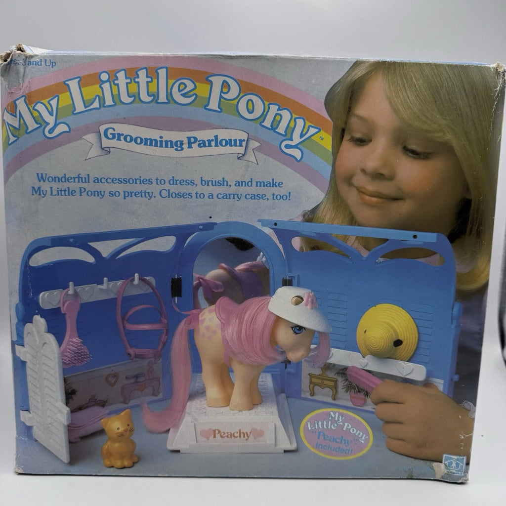 Vintage My Little Pony Grooming Parlour 1987 Peachy & Twinkles Cat Boxed Retro