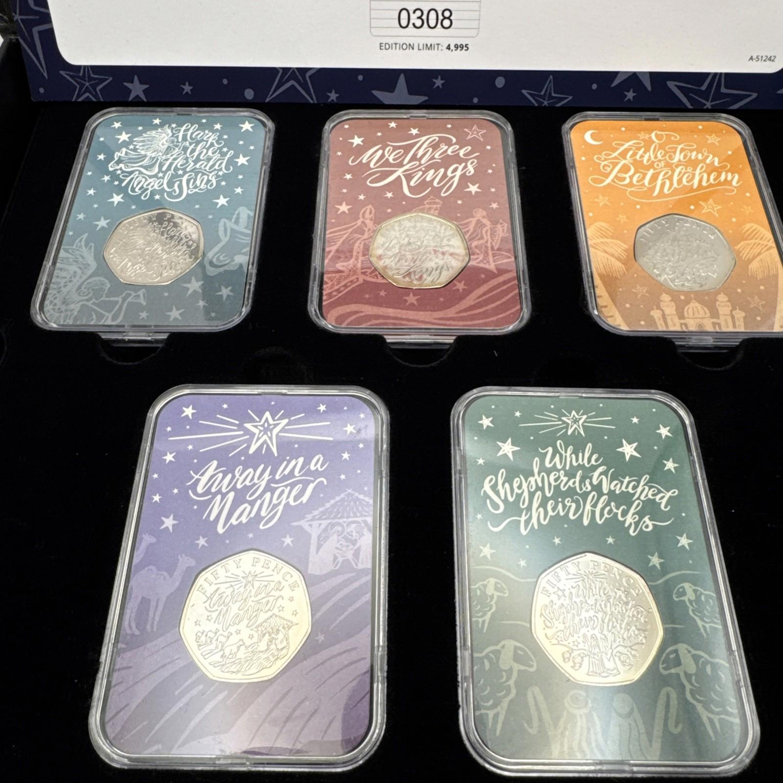 2020 The Christmas Carol 50p Capsule Coin Collection Guernsey with COA