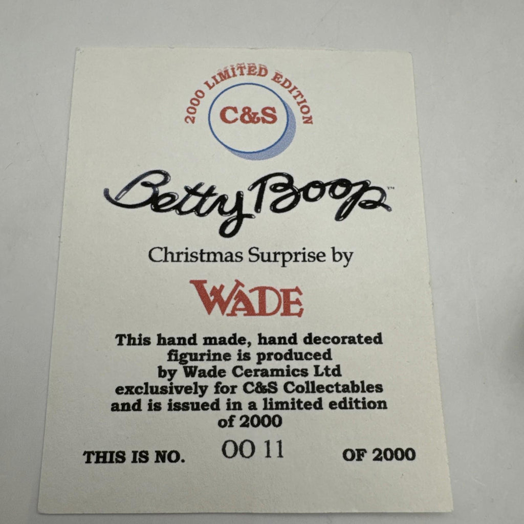 Wade Betty Boop Christmas Surprise Mint Condition Boxed COA Official Product