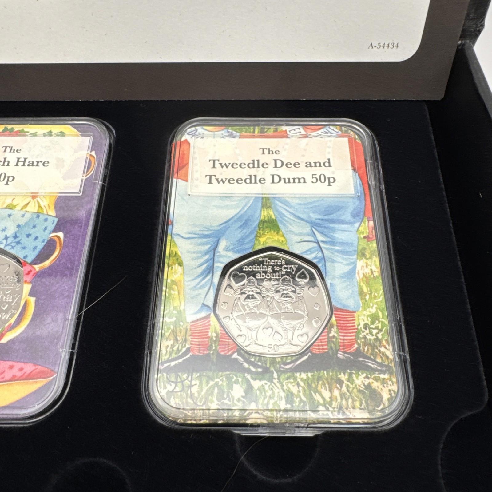 The Alice Through The Looking Glass 50p Collectors Edition Capsule Coins COA Box