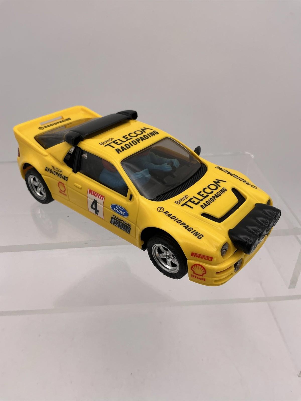 Scalextric 1/32 Scale Slotcar C429 Ford RS 200 Radiopaging #4  Yellow Vintage 88