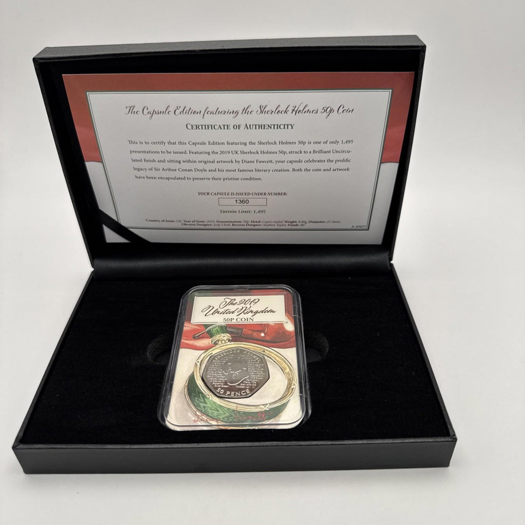 The Capsule Edition Featuring Sherlock Holmes 50p Coin With COA