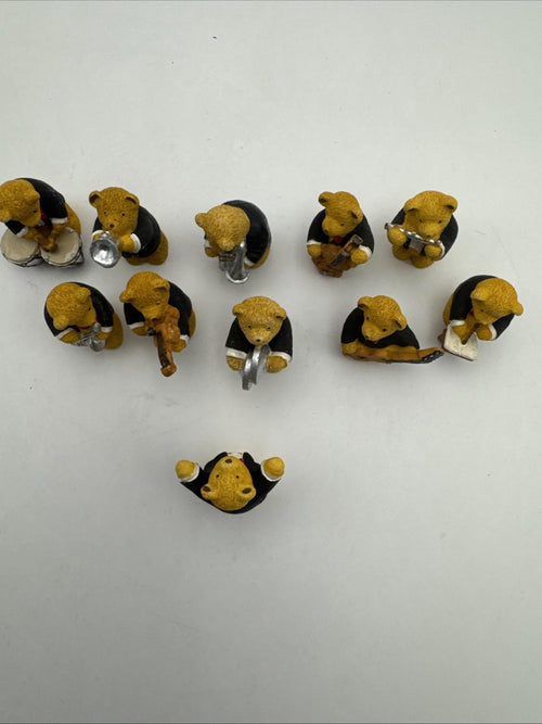 11 X Vintage R&R Hill Bears Musical Band Upcott Collection Hand Painted VGC Box5