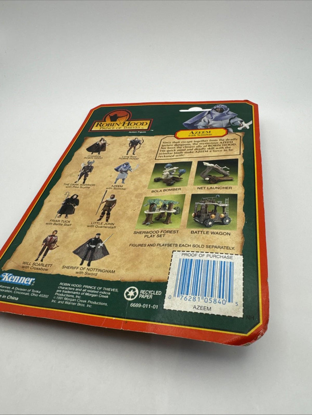 Robin Hood Figure Prince of Thieves - Azeem - Kenner - 1991 - Card Damaged