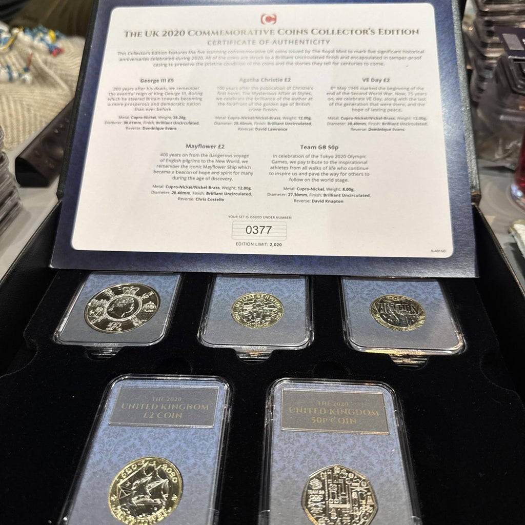 The UK 2020 Commemorative Coins Collectors Edition - 5 Coins Set With COA 0377