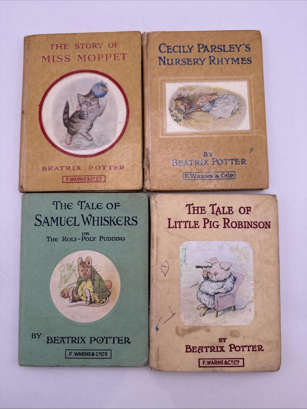 Beatrix Potter Collection Of 4 Hardback Vintage Books F.Warne & Co 1960’s Rare
