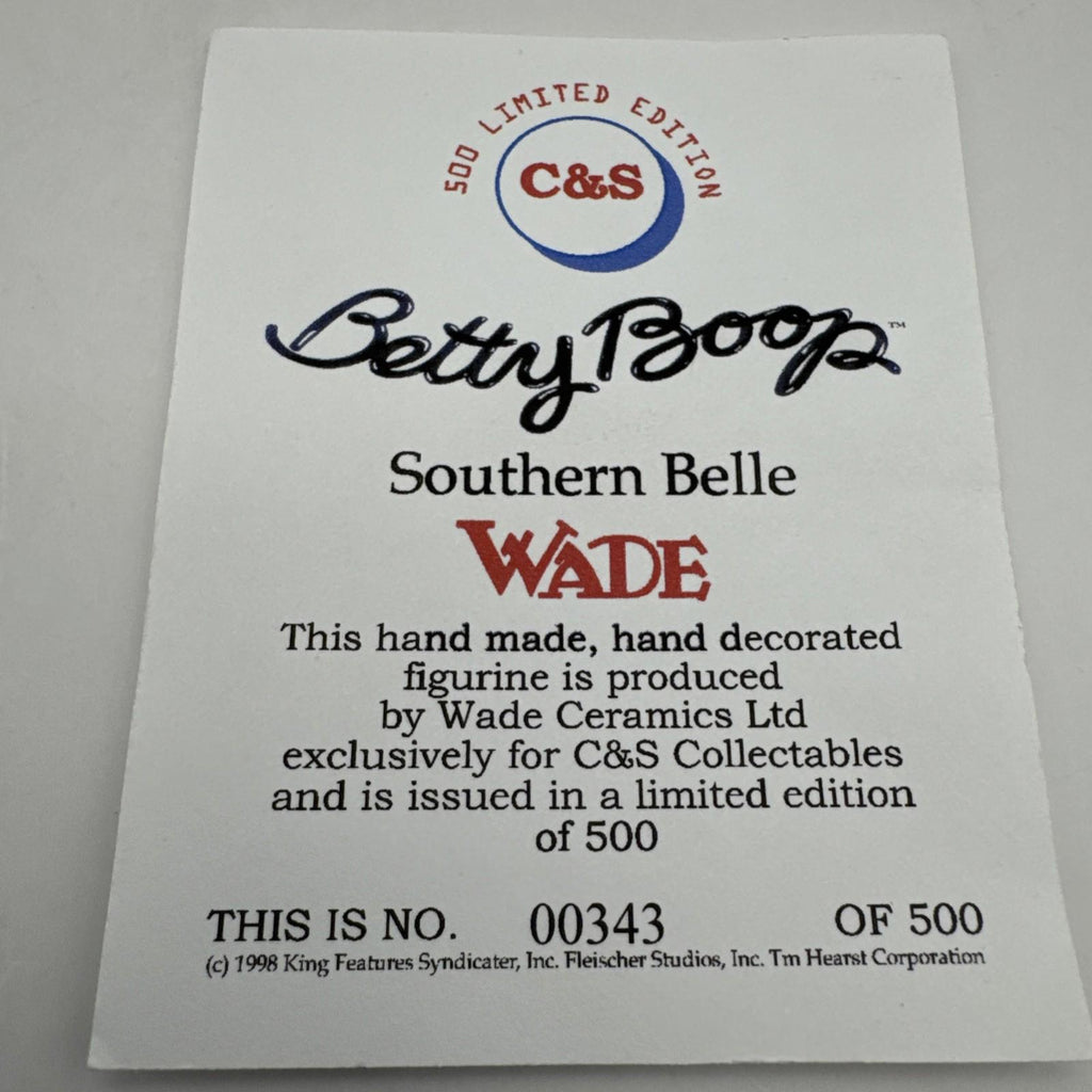 Wade Southern Bell Betty Boop Figurine Boxed COA Mint Condition