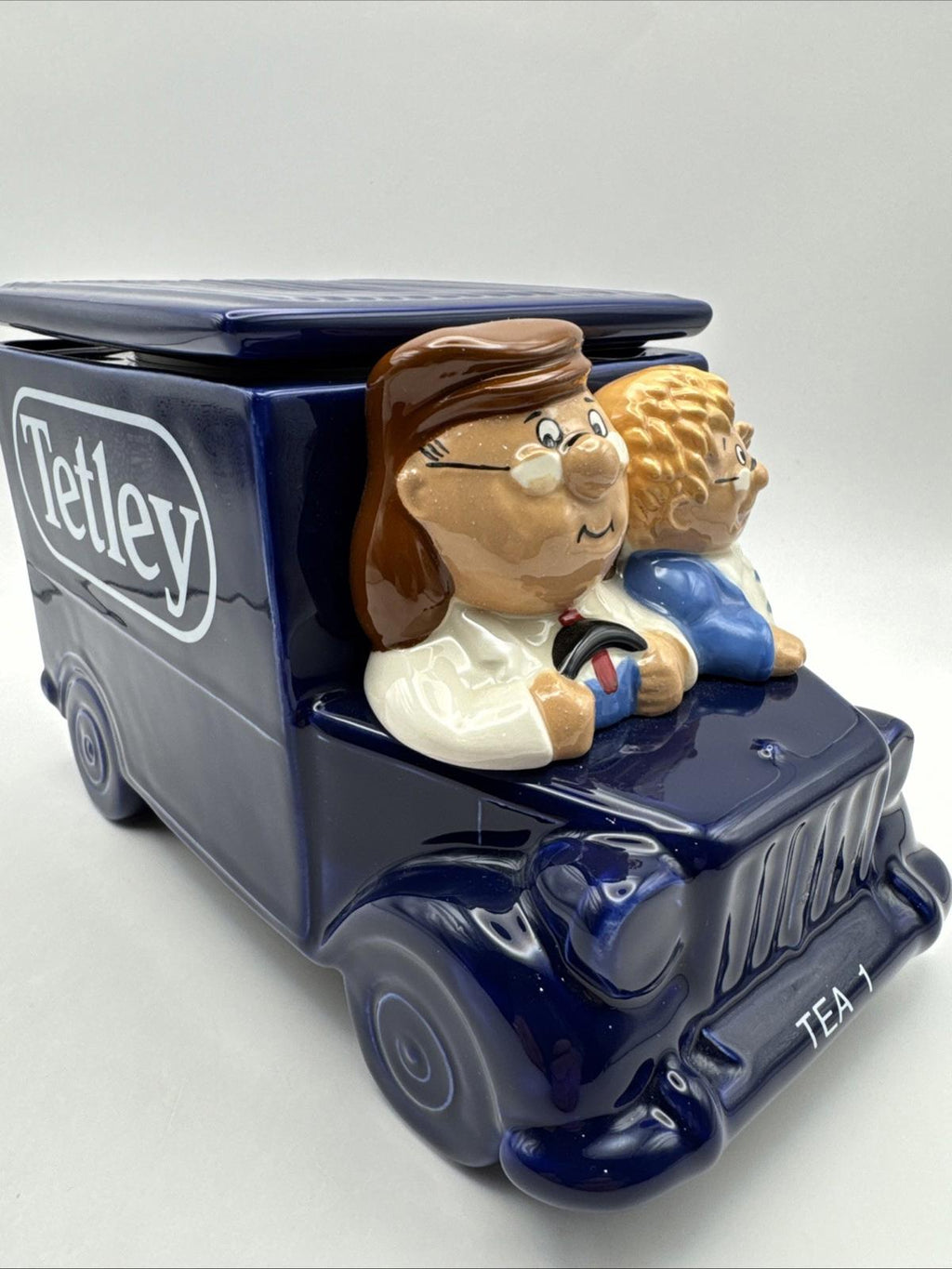 WADE Tetley Tea Folk Delivery Van Biscuit Barrel Cookie Jar Tea Caddy VGC