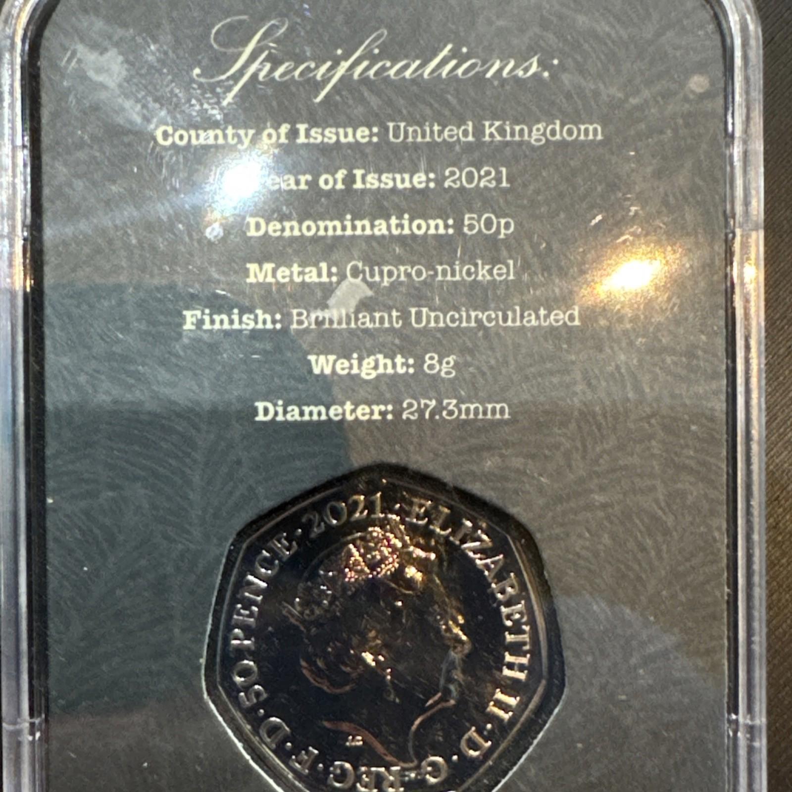 The Plesiosaurus 50p Brilliant Uncirculated Coin In Capsule