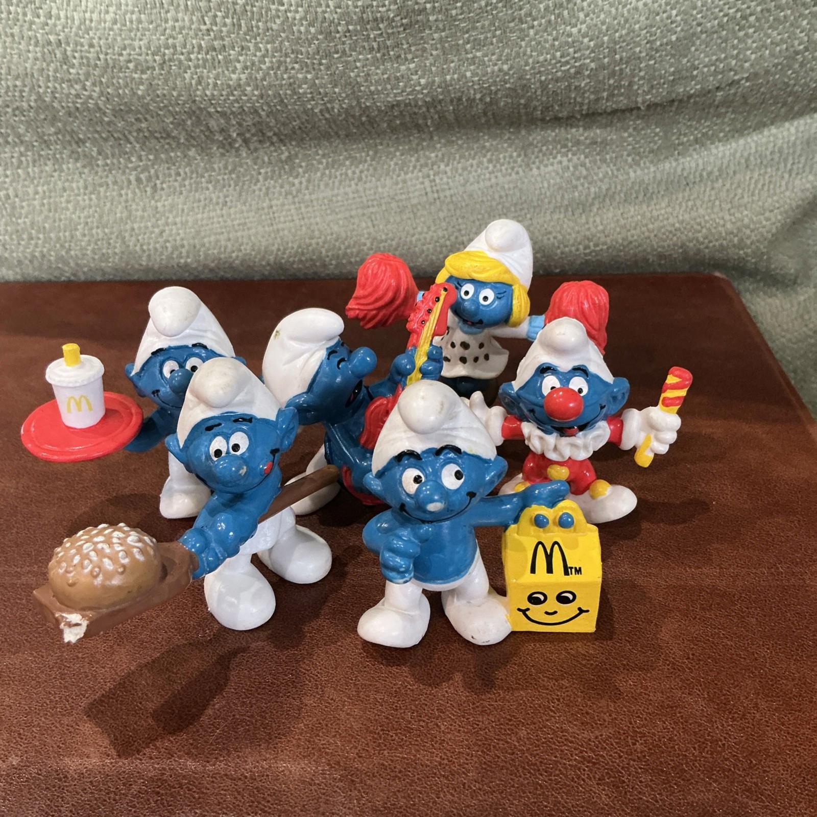 1996 Vintage McDonald’s Promotional Smurfs X 6 Bundle Collectible SM099