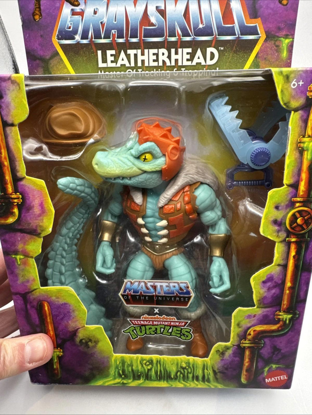MOTU x TMNT Turtles of Grayskull Leatherhead Deluxe Action Figure Mattel He Man