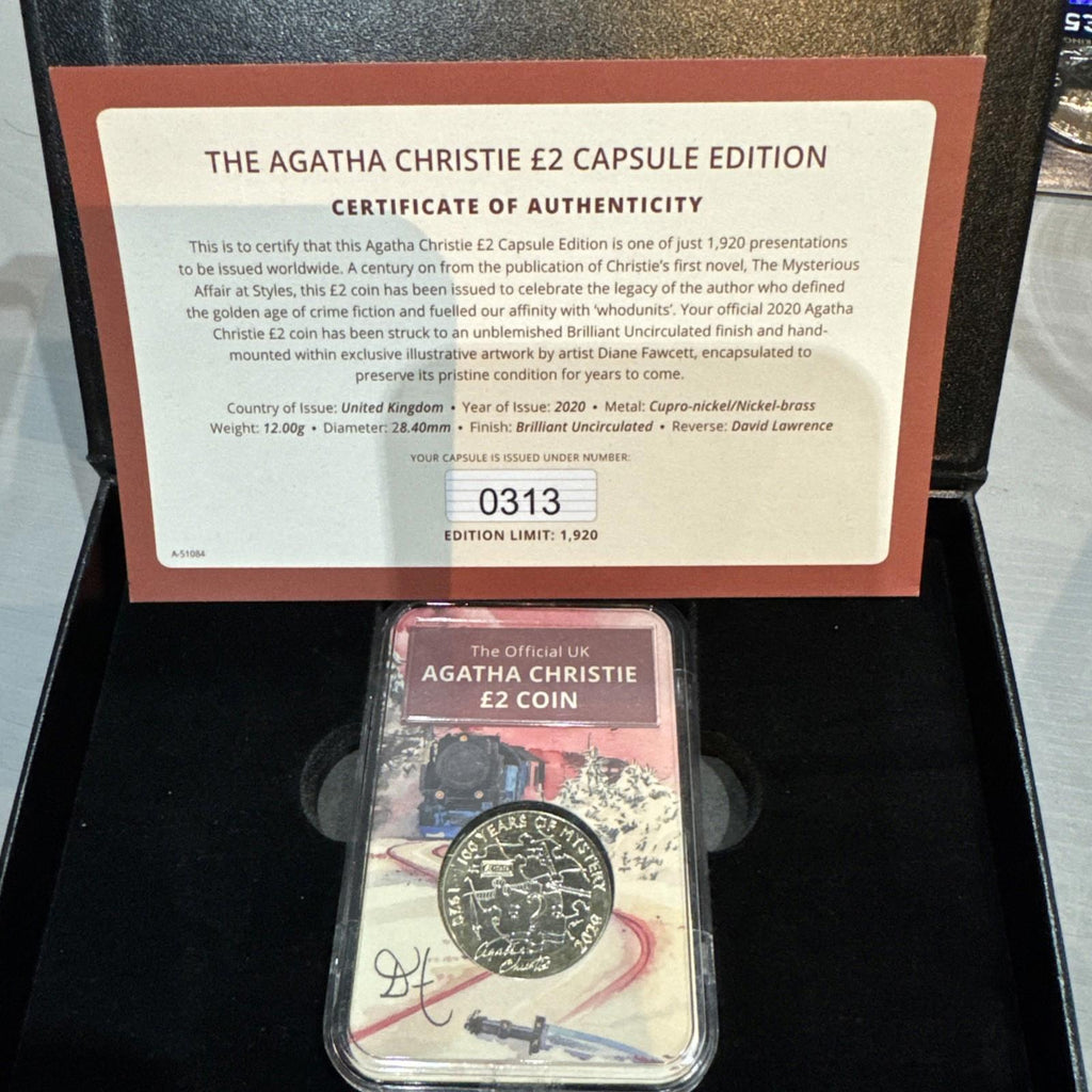 The Agatha Christie £2 Coin Capsule Edition Brilliant Uncirculated