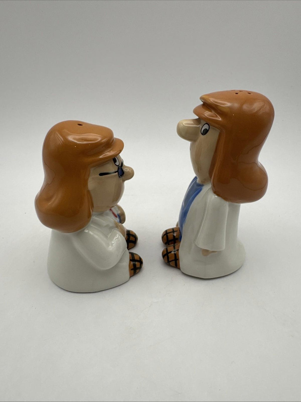 Collectable Tetley Tea Folk Wade Salt & Pepper Pots Gaffer Sydney 1996 VGC