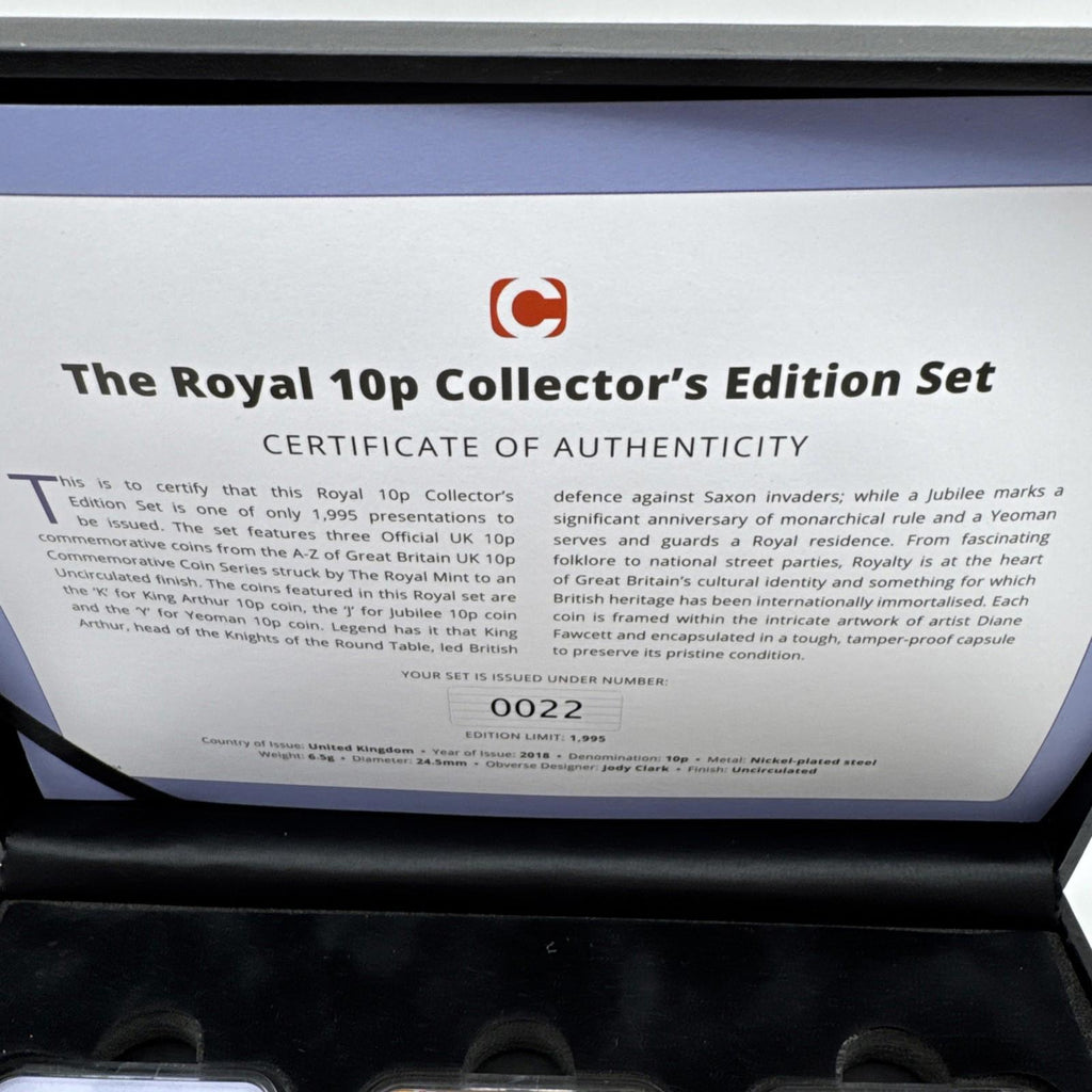 The Royal 10p Collectors Edition Set Capsule Coins With COA
