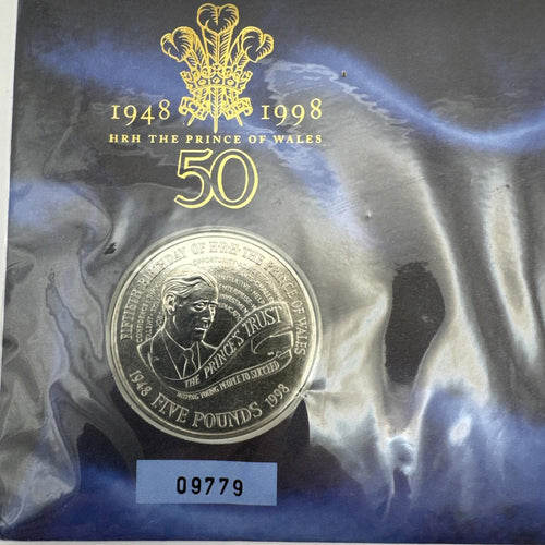 1998 HRH The Prince of Wales 50th Birthday Lt Ed Commem £5 Coin Cover -(17712)