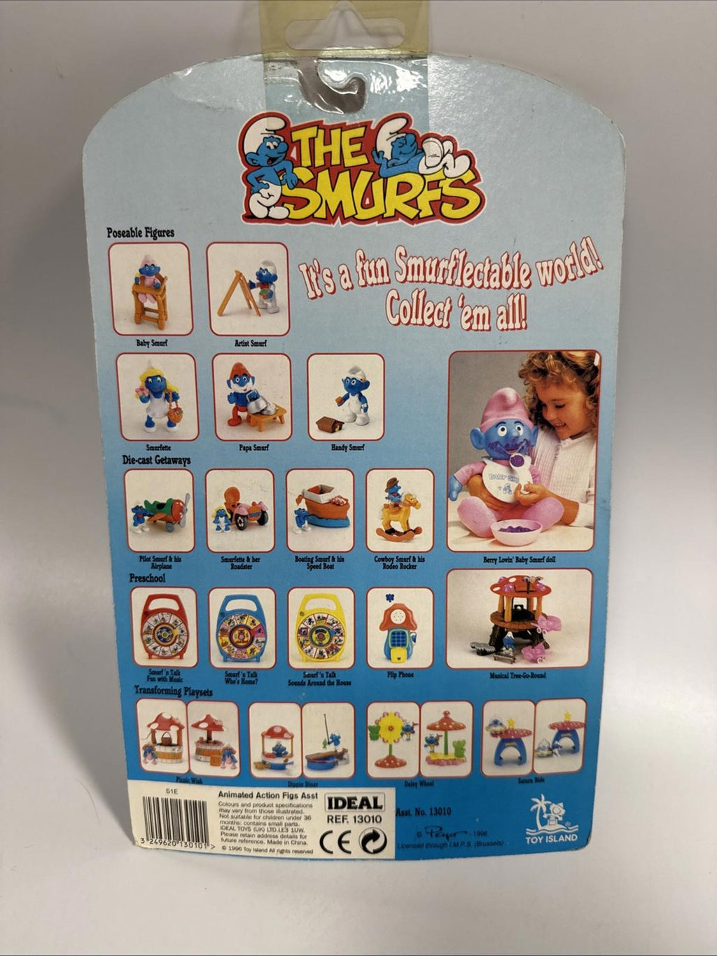 Toy Island The Smurfs 3" Handy Smurf Figure Movable Arms Smurf