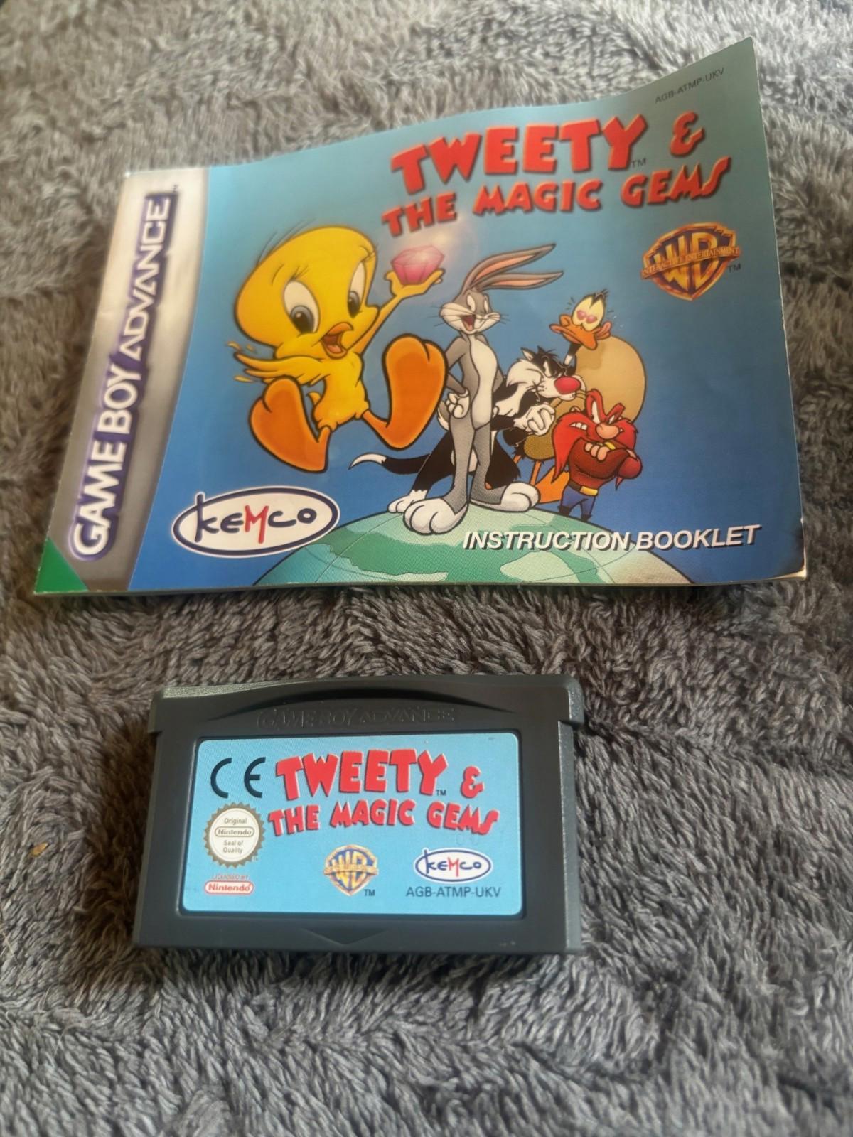 Tweety & The Magic Gems Nintendo Gameboy Advance Game & Instructions - Retro
