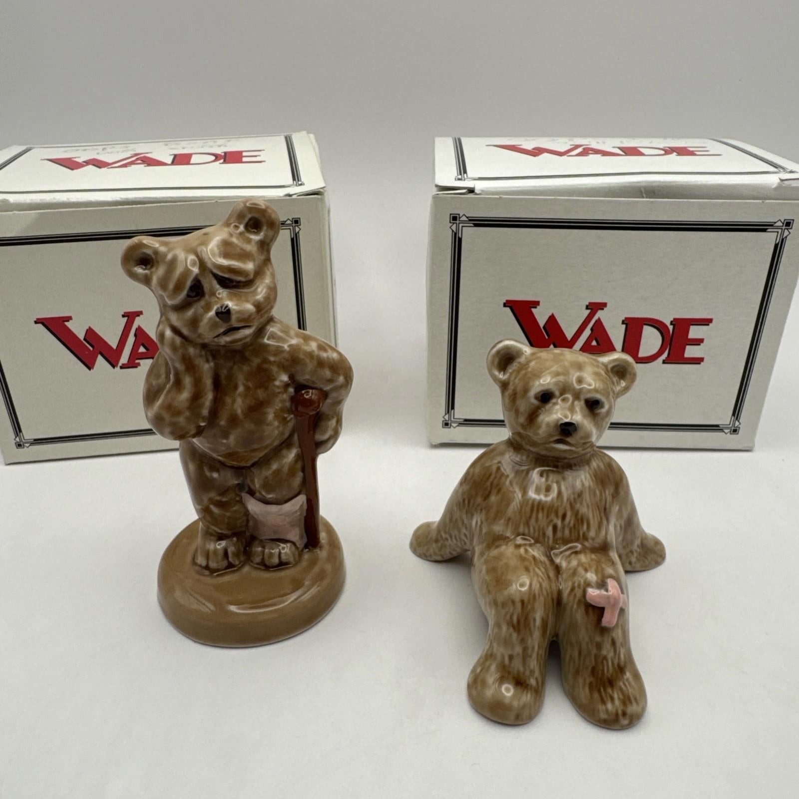 Wade Special Collectors Club Oops The Bear X 2 Plaster And Crutch Bears Mint