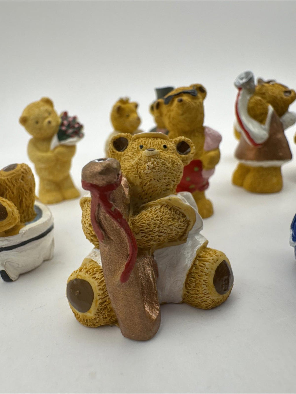 15 X Vintage R&R Hill 3cm Bears VGC Upcott Collection Hand Painted Box 3