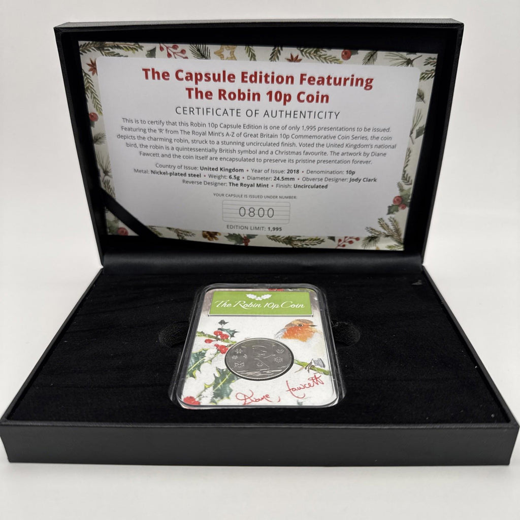 the capsule edition featuring the robin 10p coin  Limited Edition Collectors
