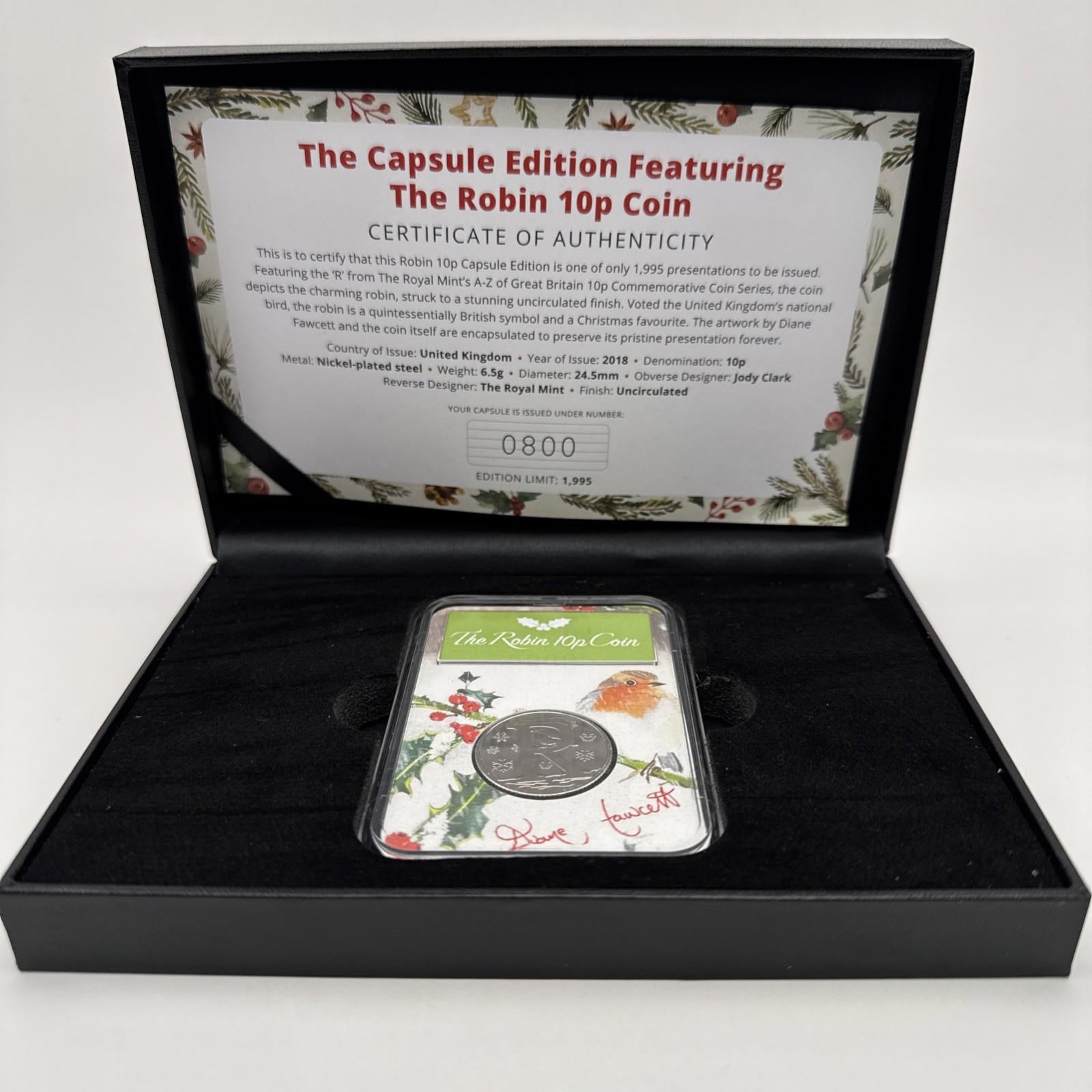 the capsule edition featuring the robin 10p coin  Limited Edition Collectors